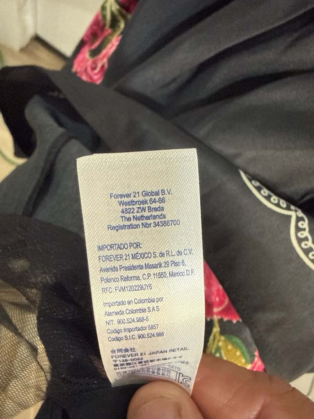 Forever 21 Strapless Floral Sweetheart Mini Dress Black Fuchsia Size L - Picture 9 of 11